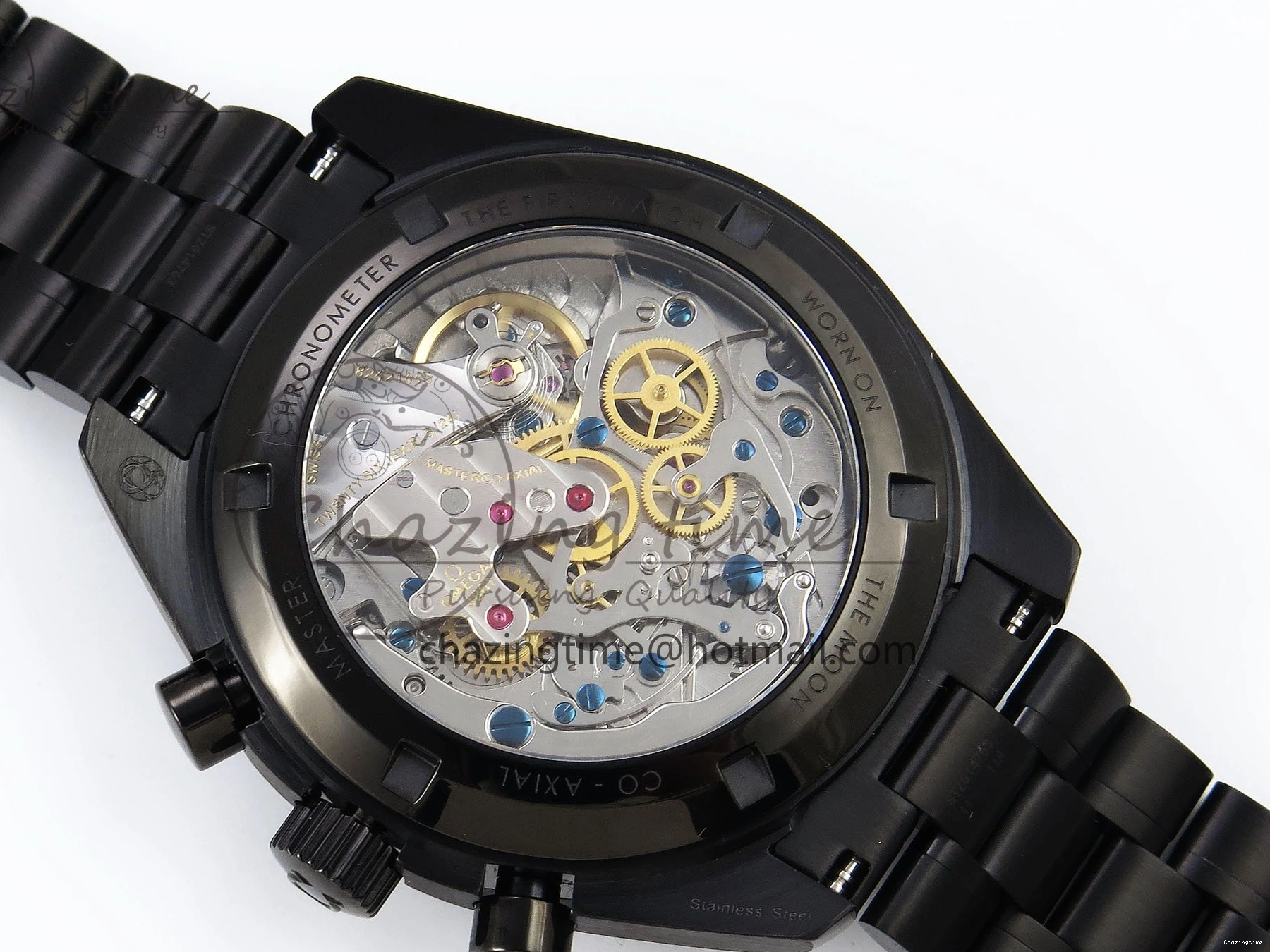 0422 Speedmaster Black Benom PVD Saturn RMF Best Edition on PVD Bracelet Lemania HW StreetReady 7726